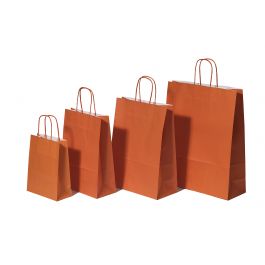 Paper Carry Bags Orange 220+100x310mm - 50 pcs