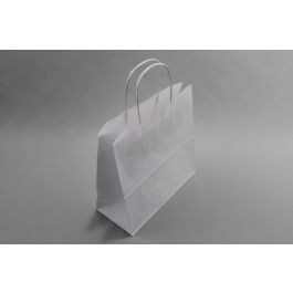Paper Carry Bags White 140+80x210mm - 50 pcs