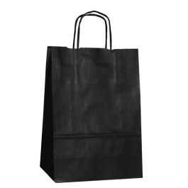 Paper Carry Bags Black 180+80x240mm - 50 pcs