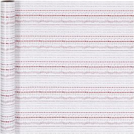 Gift wrap, red, white, doodles, W: 70 cm, 80 g, 4 m/ 1 roll [HOB-190440]