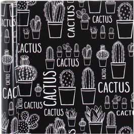 Gift wrap, cactus, W: 50 cm, 80 g, 5 m/ 1 roll [HOB-192010]