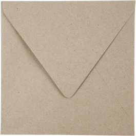 Recycled Envelopes, natural, envelope size 16x16 cm, 120 g - 50 pcs