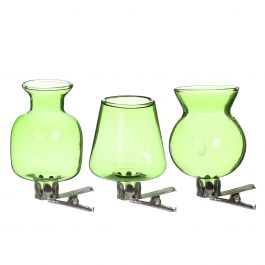 Vases on clip assortment of 3 pieces Green (1 pcs.) [IFS-28095]