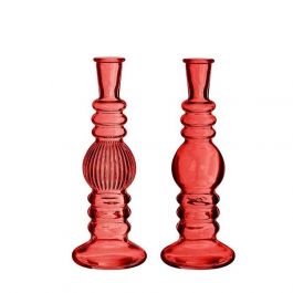 Candle holder Florance Red H: 230 x Ø85 mm - 6 Pcs