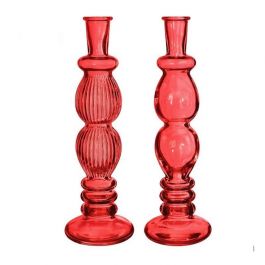 Candle holder Florance Red H: 280 x Ø90 mm - 6 Pcs