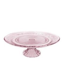 Cake Stand Glass Pink Ø230x H: 80 mm - 1 pc