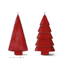 Candle set 2 trees red 12cm high (1 set, 6pcs)