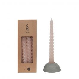Candles twisted pink 19cm high - 4 pcs