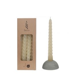 Candles twisted cream 19cm high - 4 pcs
