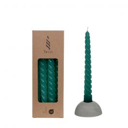 Candles twisted blue-green 19cm high - 4 pcs