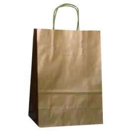 Paper Carry Bags Gold 320+120x410mm - 50 pcs
