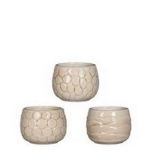 Plant pot Mila craquele glaze Cream ø7cm high - 9 pcs