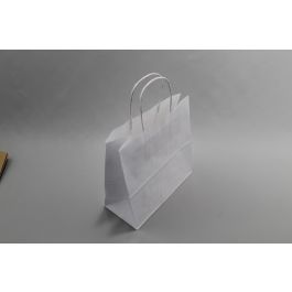 Paper Carry Bags White 220+100x310mm - 50 pcs