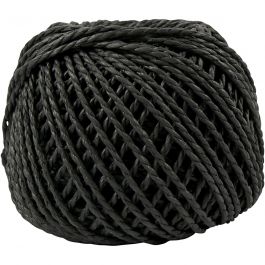 Paper Yarn Black 2.5 - 3 mm thick - 150 gram