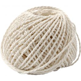 Paper Yarn White 2.5 - 3 mm thick - 150 gram