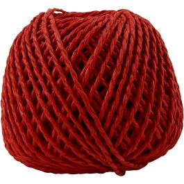 Paper Yarn Red 2.5 - 3 mm thick - 150 gram