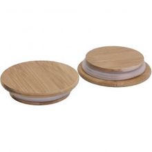 Wooden lid with rubber seal, Dia. 9 cm - 12 pcs