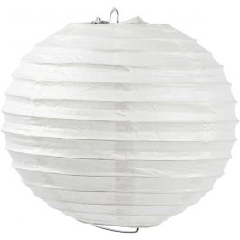 Rice paper lamp, white, Round, D: 20 cm - 1 pc