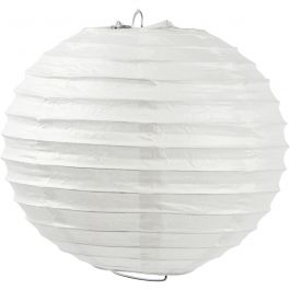 Rice paper lamp, white, Round, D: 35 cm - 1 pc