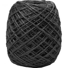 Natural Hemp, thickness 1 -2 mm, black - 150 mtr