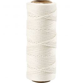 Bamboo Cord, white, thickness 1 mm, 65 mtr - 1 Roll