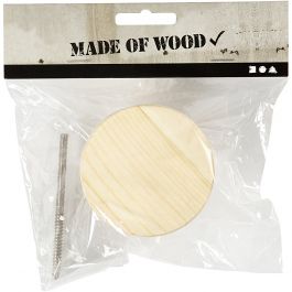 Coat Hook, round, D: 7 cm, depth 4.5 cm, pine - 1 pc