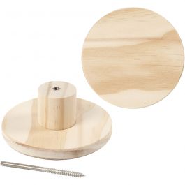 Coat Hook, round, D: 11 cm, depth 4.5 cm, pine - 1 pc