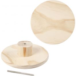 Coat Hook, round, D: 15 cm, depth 4.5 cm, pine - 1 pc