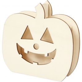 Skull, Pumpkin head, H: 13 cm, depth 3 cm, W: 13,5 cm - 1 pc