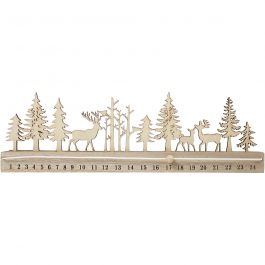 Advent countdown, H: 12 cm, L: 40 cm, W: 3,6 cm - 1 pc
