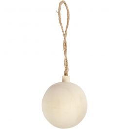 Christmas Ornament, D: 4.8 cm, birch - 1 pc