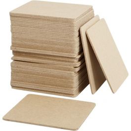 Coaster, size 10x10 cm, thickness 3 mm, MDF - 50 pcs