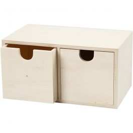 Chest of Drawers, 2 drawers, size 92x177mm, inner size 72x72mm, plywood - 1 pc