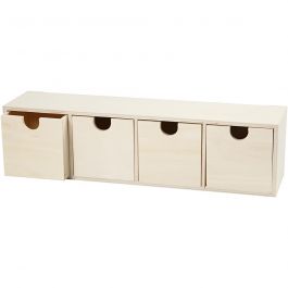Chest of Drawers, 4 drawers, size 92x347mm, inner size 72x72mm, plywood - 1 pc