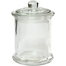 Jar with lid, H: 14,5 cm, D: 8 cm - 10 pcs
