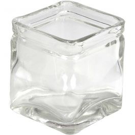 Square Candle Holder, H: 80mm, size 75x75mm - 12 pcs