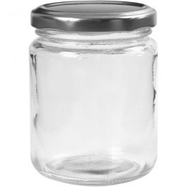 Storage Glass Jar, transparent, H: 9,1 cm, D: 6,8 cm, 240 ml - 12 pcs