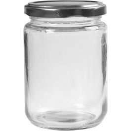 Storage Glass Jar, transparent, H: 11 cm, D: 7,5 cm, 370 ml - 6 pcs