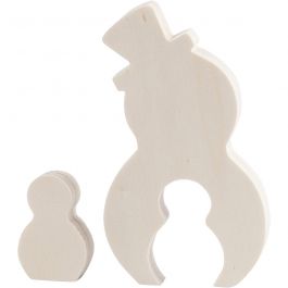 2in1 Figure, snowing, H: 4.5+11.5 cm, W: 3+6.5 cm, plywood, depth 1.2 cm - 1 set