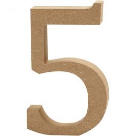 Number 5, H: 13 cm, thickness 2 cm, MDF - 1 pc