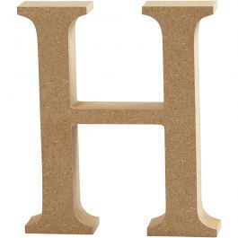 Letter H, H: 8 cm, thickness 1.5 cm, MDF - 1 pc