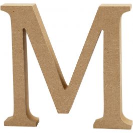 Letter M, H: 8 cm, thickness 1.5 cm, MDF - 1 pc