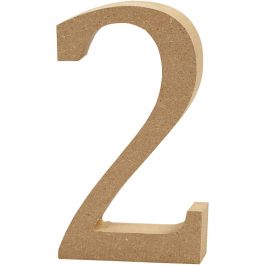 Number 2, H: 8 cm, thickness 1.5 cm, MDF - 1 pc