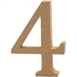 Number 4, H: 8 cm, thickness 1.5 cm, MDF - 1 pc