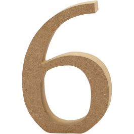 Number 6, H: 8 cm, thickness 1.5 cm, MDF - 1 pc