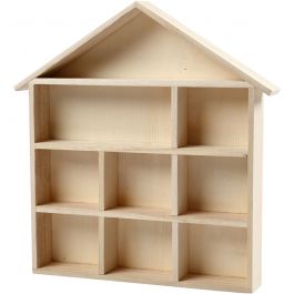 House-Shaped Shelving Sypcsem, size 26x25.2 cm, H: 3.5 cm, paulownia - 1 pc