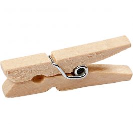 Clothes Pegs, L: 30 mm, W: 3 mm, birch - 30 pcs