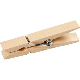 Clothes Pegs, L: 48 mm, W: 6 mm, birch - 50 pcs