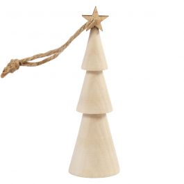 Christmas Tree, H: 9 cm, birch - 1 pc