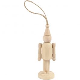 Figure, pixie hat, H: 9 cm, birch - 1 pc